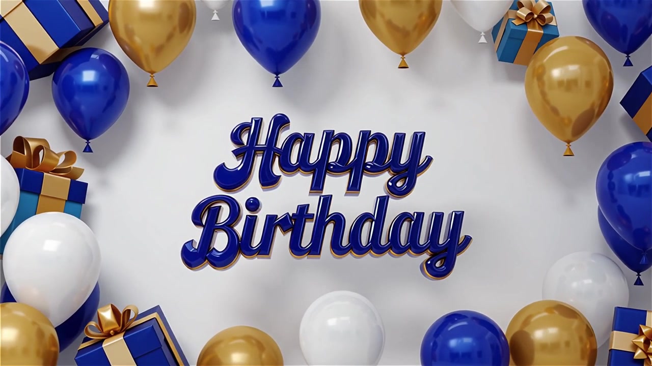 Sfondo di compleanno con palloncini e regali