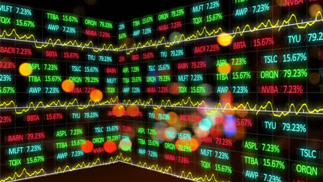 Animation-of-stock-market-display-on-glowing-background.