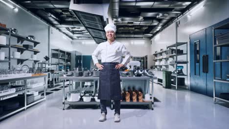 chef en una cocina comercial moderna