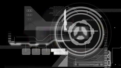 animation of scope and data processing over black background