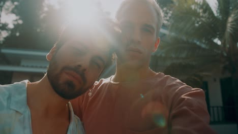two men enjoying a sunny day together