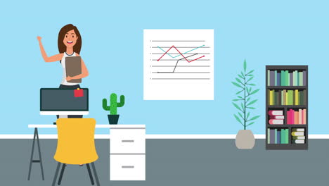 mujer de negocios que trabaja en la oficina
