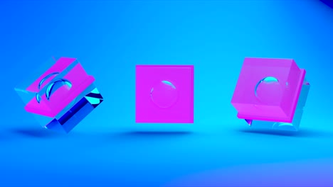 abstract 3d rendering with cubes, animated background with moving geometric shapes.  seamless 4k video.