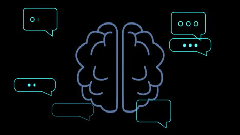 animation of ai data processing over black background