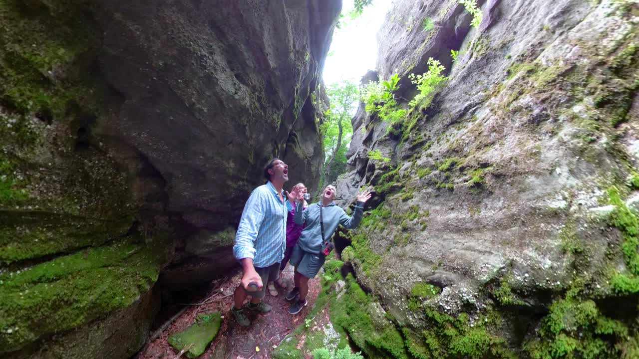Exploring a Mossy Canyon