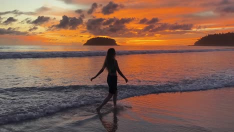 sunset beach stroll