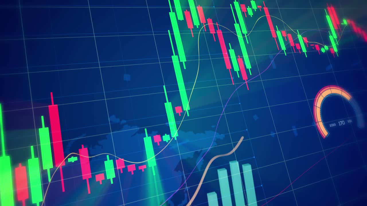 animación de diagrama de valor de datos financieros del mercado de valores