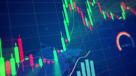 stock market financial data value diagram animation