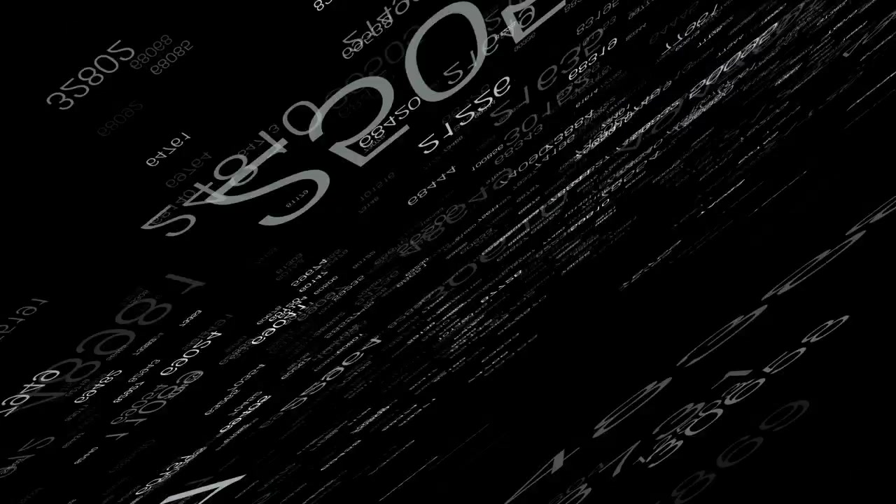 A dynamic numerical data stream animation suitable for cybersecurity hacking themes, financial stock market visualizations, and matrix sci-fi intros.