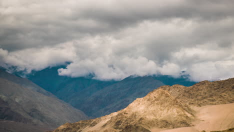 moving clouds and light in a himalaya valley, ladakh, india