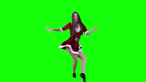 Fast-and-energetic-dancer-Christmas-Santa-Claus-dress-sexy-female-disco-party-modern-dance