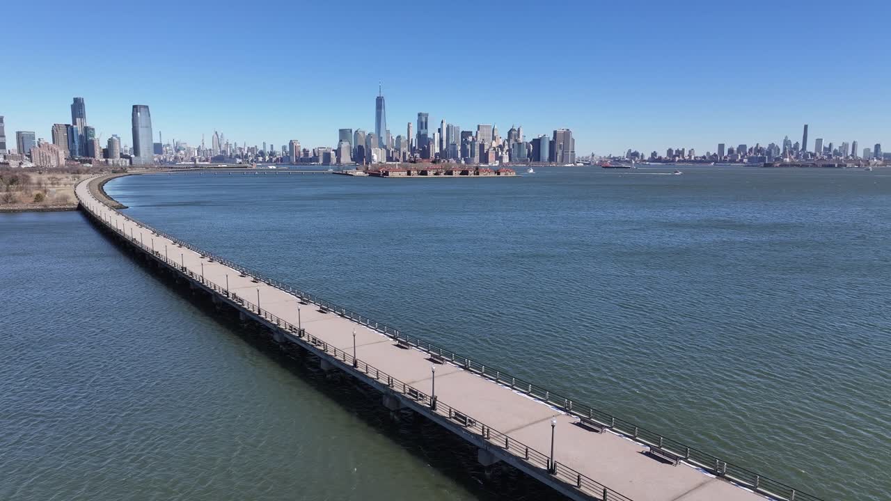Liberty Park At Jersey City In New Jersey United States. Downtown City. Hudson Riverwalk. Liberty Park At New Jersey United States. Leisure Park Landscape.