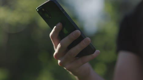 close-up of a person holding a phone