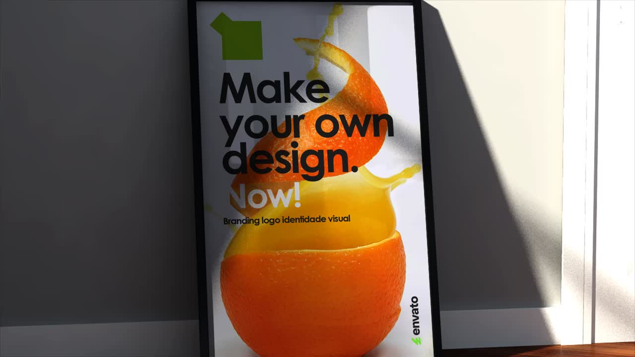 Poster Mockup with Orange Design