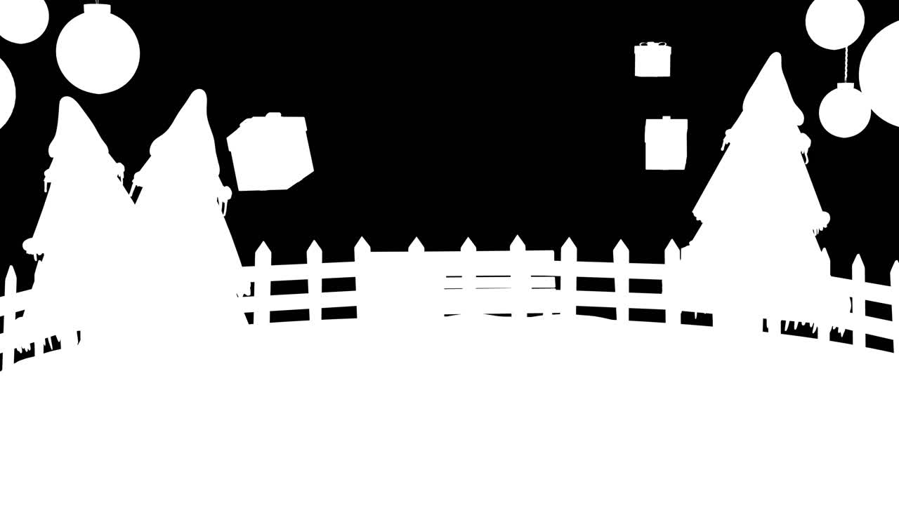 navidad, video de celebración de noel con navidad, caja de regalo roja y árboles es escena de animación 3d en azul