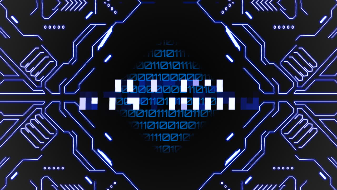 Happy Birthday shines on futuristic circuit board