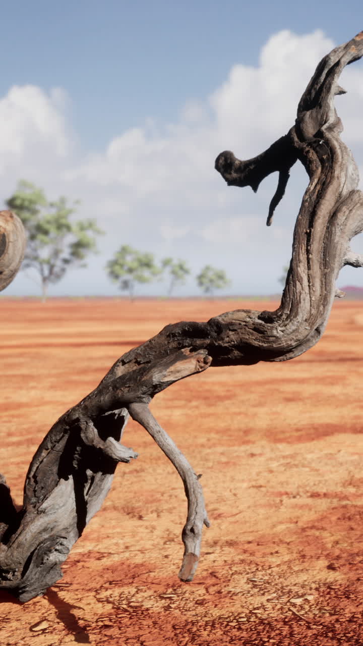 un árbol muerto se encuentra en un paisaje desértico seco