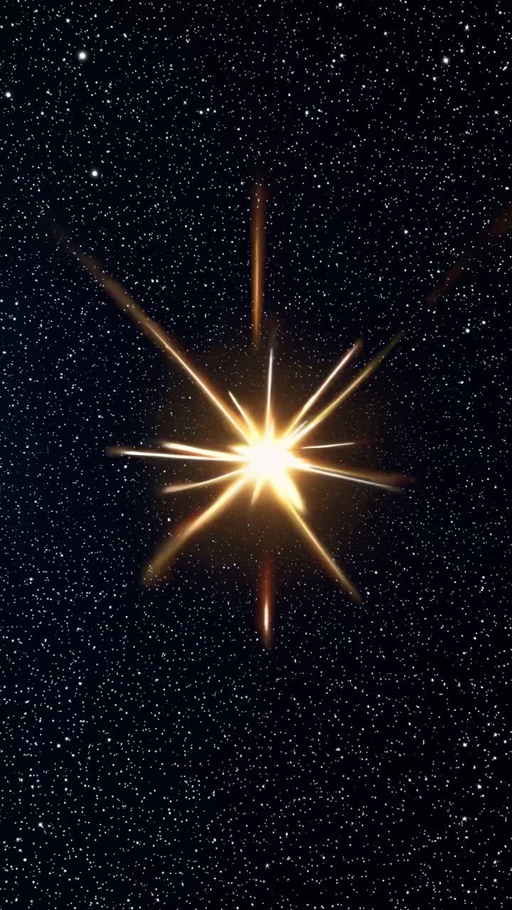 A cosmic explosion in space with a starburst effect, captured from a top-down angle, reminiscent