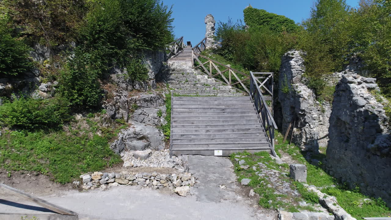Staircase in historic site in Kostel, Kolpa river, Slovenia