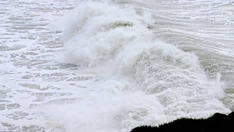 foamy white waves crashing in sea