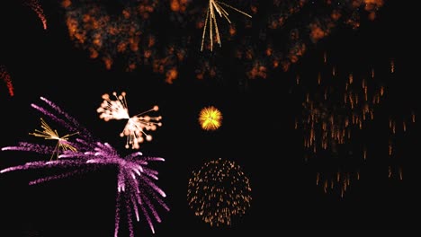 fuegos artificiales en la animación del cielo.