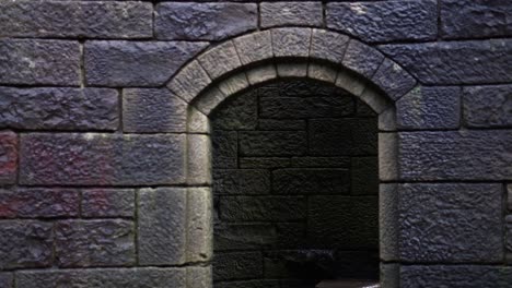 an old ruined castle doorway in a forest in england