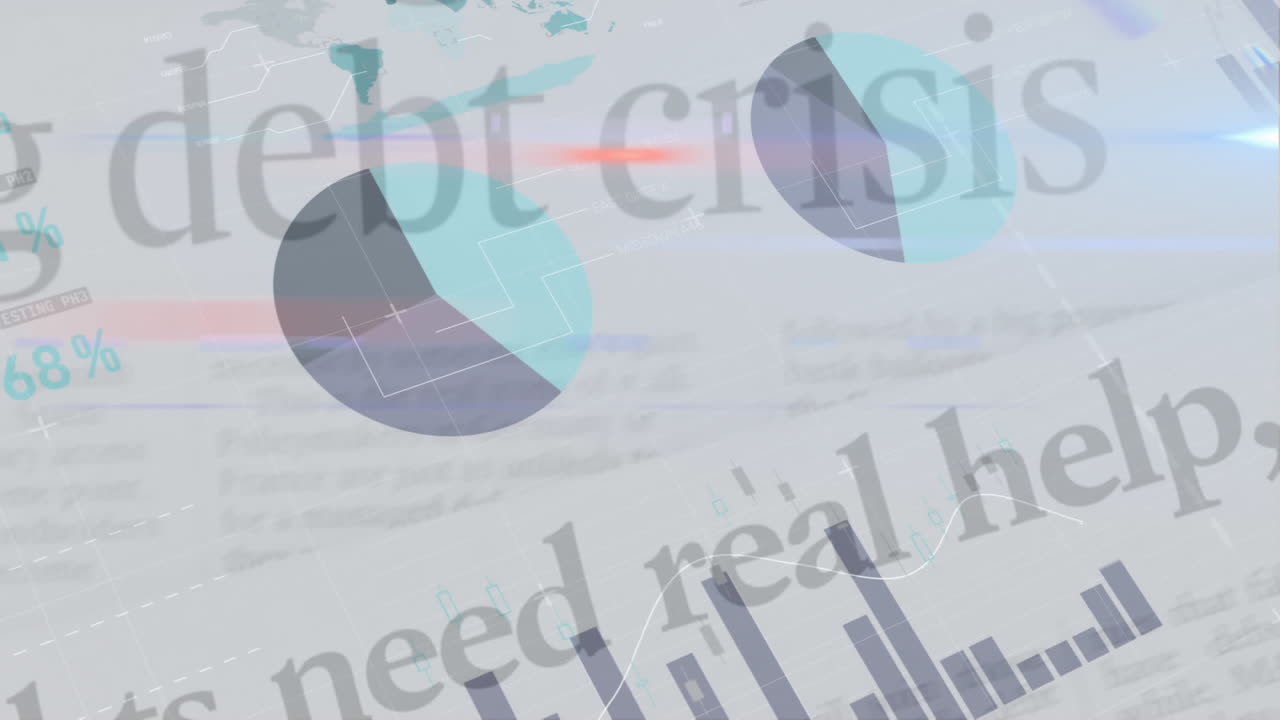 글로벌 금융 위기가 주식 시장의 변동적인 시각을 통해 묘사되었습니다.