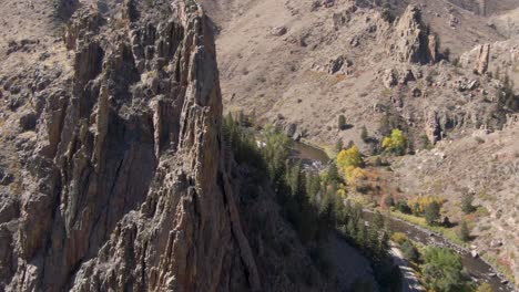 Aerial-view-of-a-spiny-ridge-in-Colorado's-Rocky-Mountains