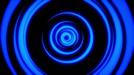 abstract animation of light neon tunnel formed by colorful moving rings on black background. animation. colorful abstraction of neon circles rotating with different speed