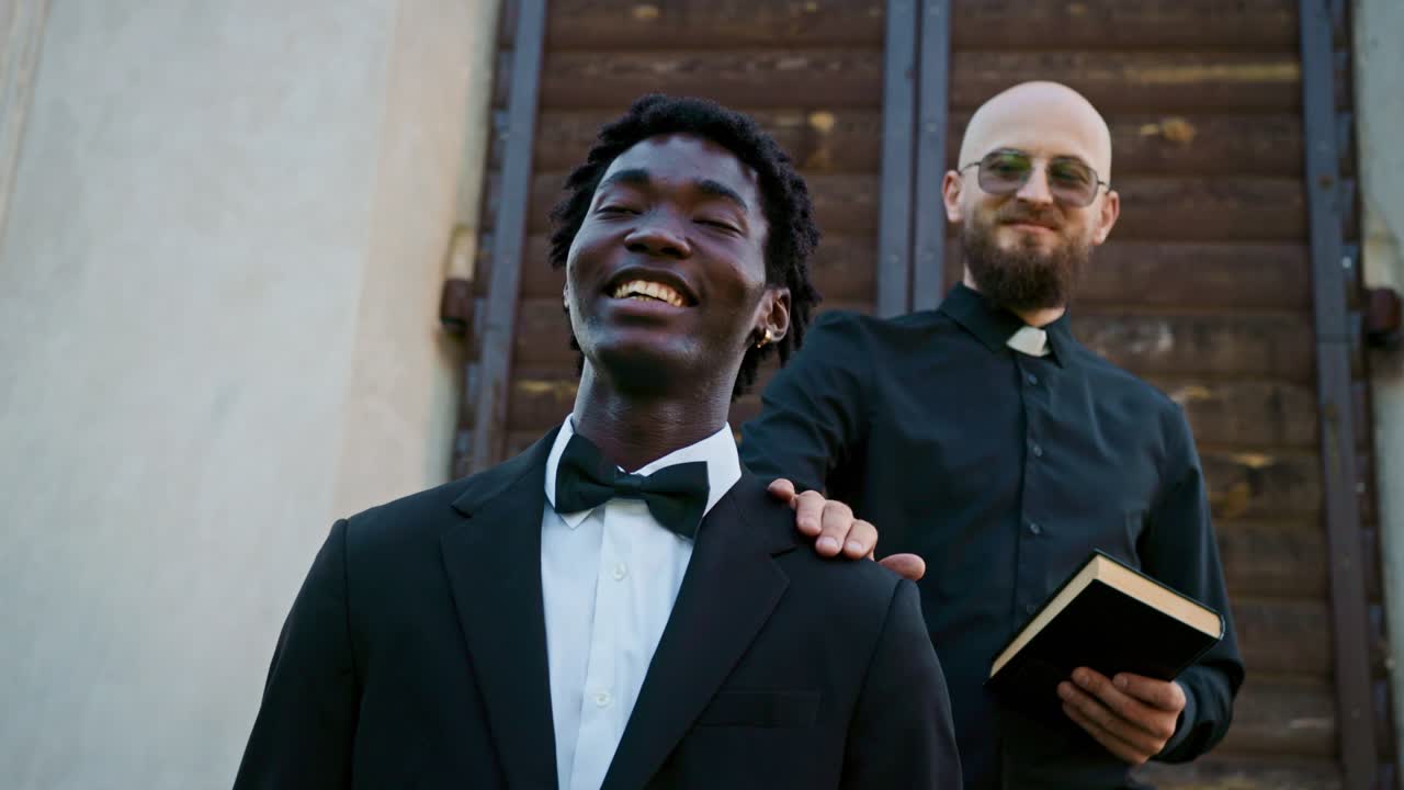 A priest and a groom