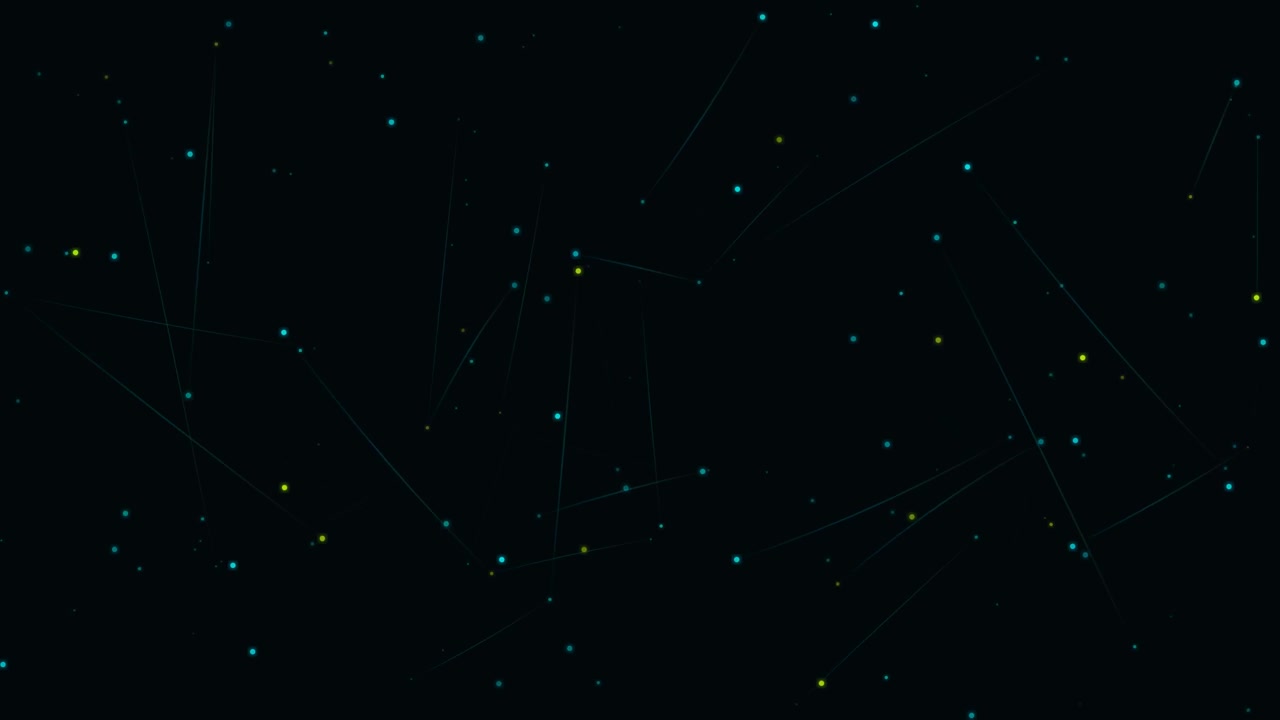Abstract Motion Background with Floating Glowing Particles and Connecting Lines