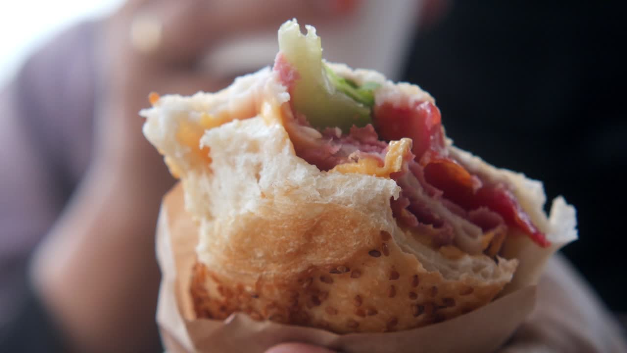 primer plano de un delicioso sándwich