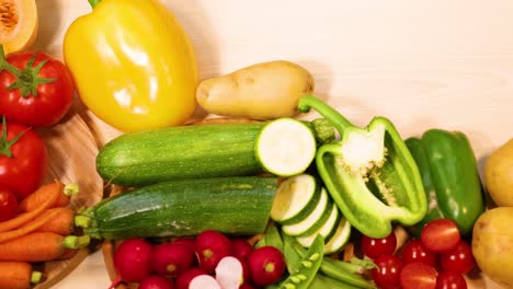 assorted vegetables arranged neatly on a table