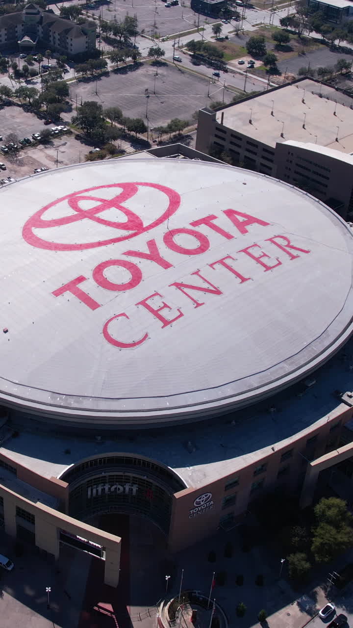 Aerial view of the Toyota Center in Houston