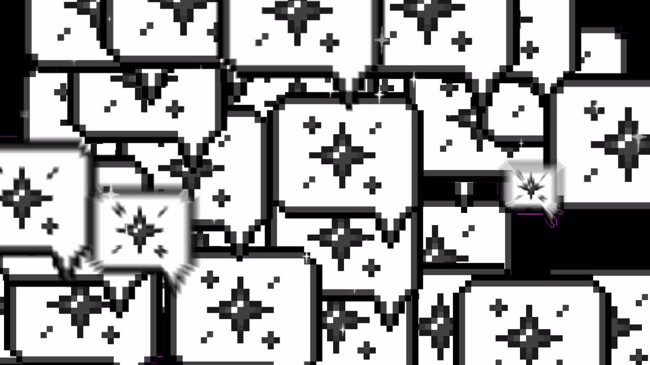 Pixel art pop up speech bubble icon particle Transitions. 1080p - 30 fps - Alpha Channel (5).mov