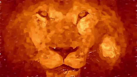 Digitale-Animation-Des-Löwenkopfporträts
