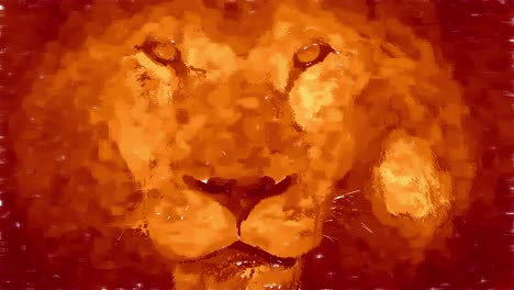 digital animation of lion head portrait