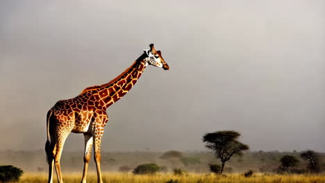 giraffe in african savanna