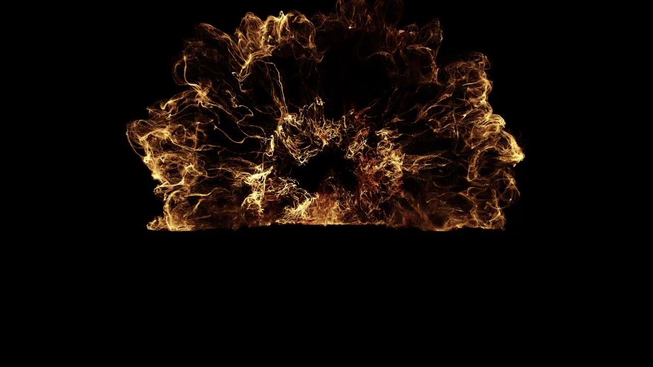 Golden Energy Wave Expanding on Black Background