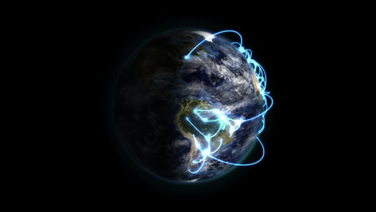 una vista ampliada de una red azul en la tierra con nubes, imagen cortesía de nasa.org.