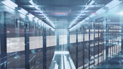 animation of data processing and networks of connections over computer servers