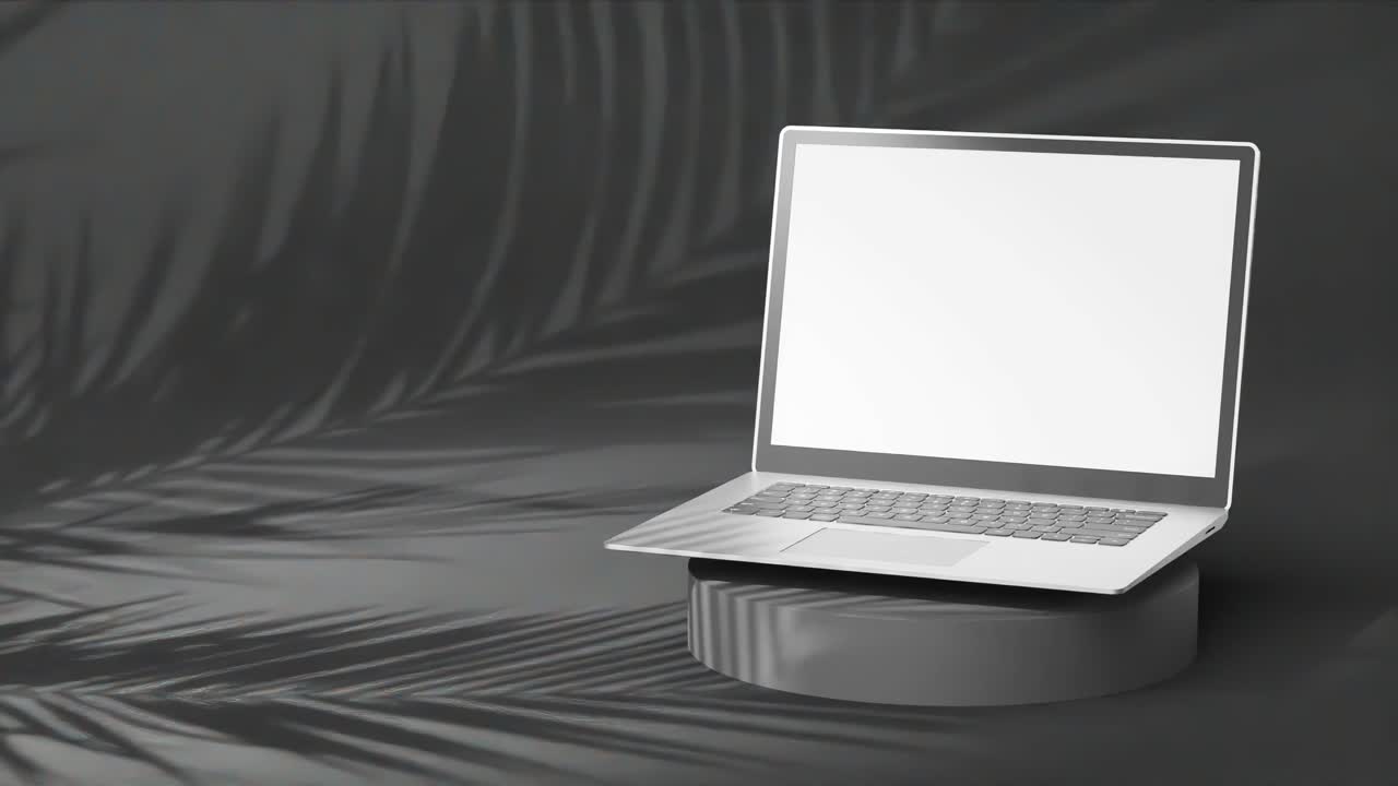 plantilla de portátil de pantalla en blanco sobre fondo negro con lugar para la aplicación