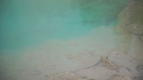 steamy aqua marine blue crystal clear volcanic hot springs