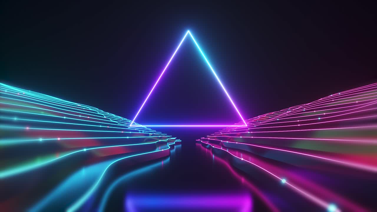 tunnel a triangolo al neon