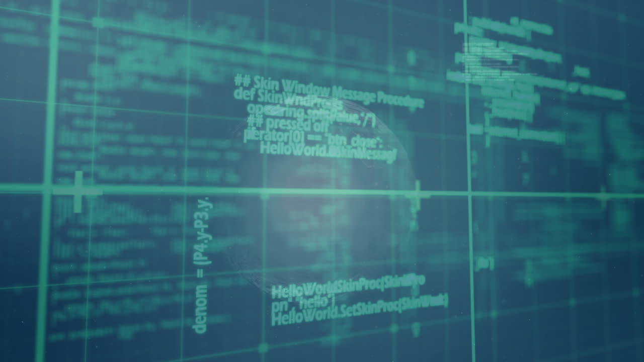 Animation of data processing over chemical formulas and molecules in blue space