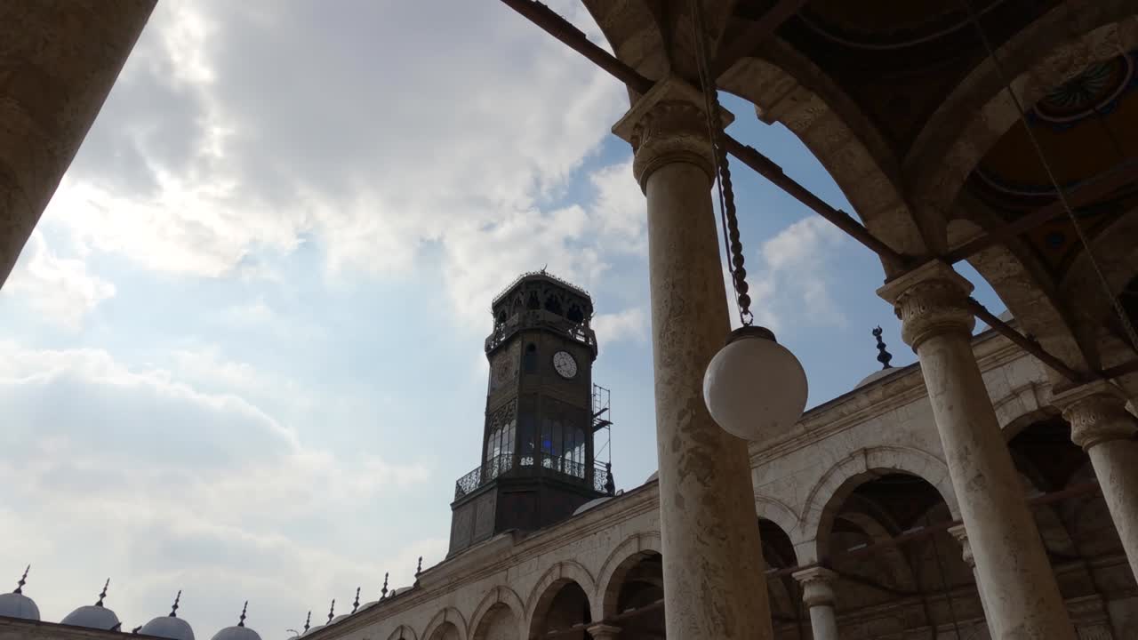 Courtyard of Saladin mosque of Muhammad Ali. Cairo, Egypt. Hand held view