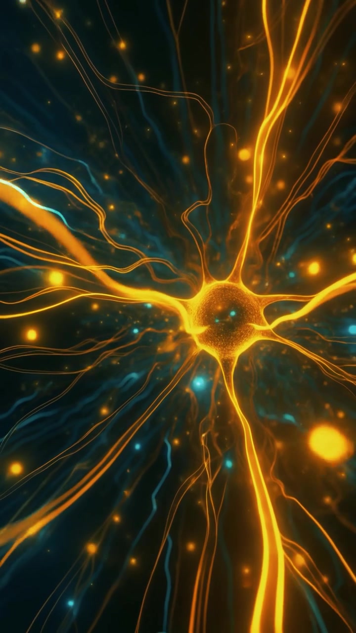 Abstract Animation of Glowing Neural Network Connections