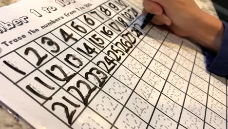 Small-hand-practicing-number-tracing-with-a-dry-erase-marker