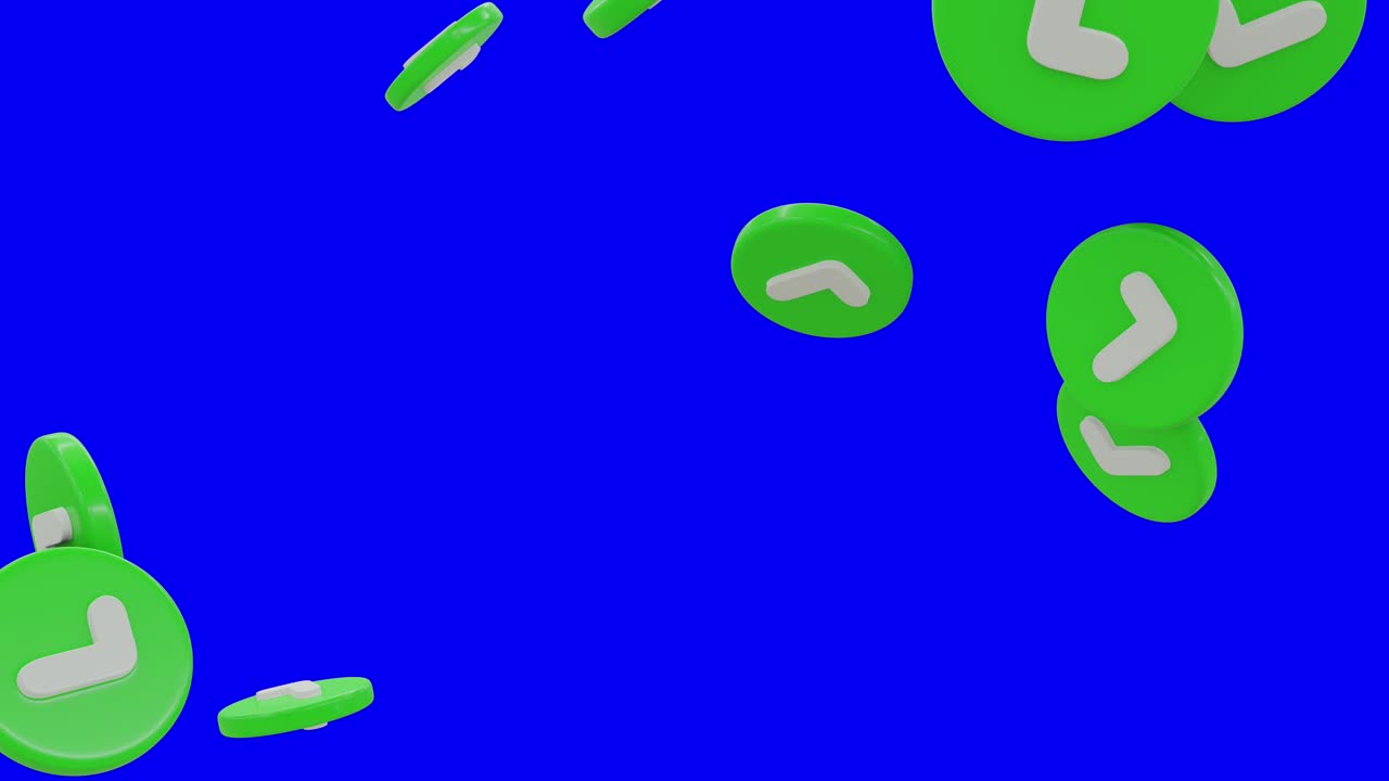 Verified Tick symbol Falling On A Screen With Alpha Channel