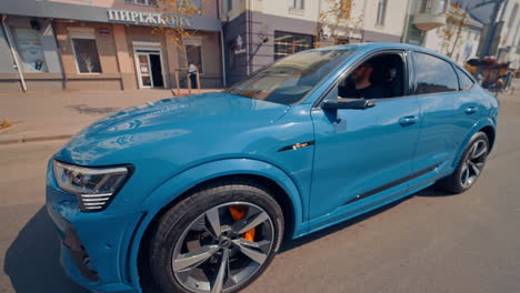 audi e-tron at test drive. new all electric audi e tron sportback